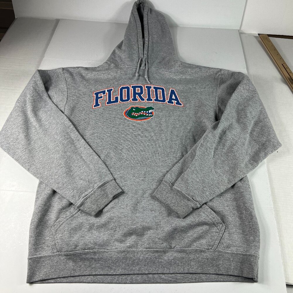 Y2K NCAA Florida Gators Sweatshirt Adult Large Grey Faded Logo Pullover Hoodie
